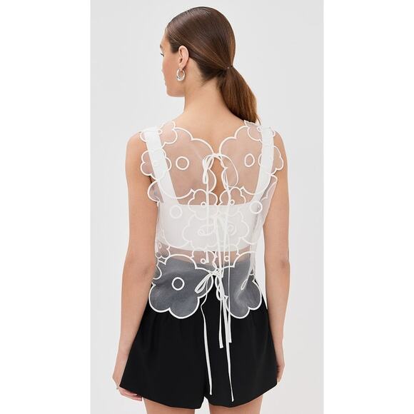 Cecilie Bahnsen Alfie Embroidered Floral Sleeveless Top - XS/S - Picture 2 of 6